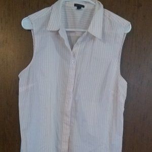 White blouse pink stripes sleeveless
